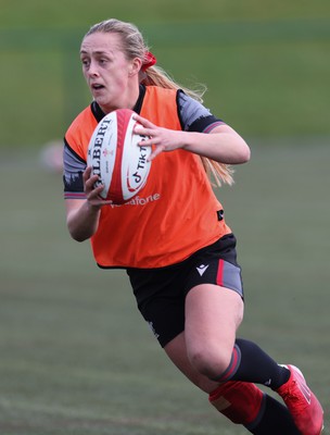 210323 - Wales Women Rugby Training Session - Hannah Jones during a training session ahead of Wales’ opening Women’s 6 Nations match against Ireland