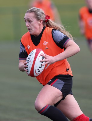 210323 - Wales Women Rugby Training Session - Hannah Jones during a training session ahead of Wales’ opening Women’s 6 Nations match against Ireland