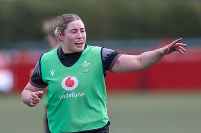 210323 - Wales Women Rugby Training Session - Gwen Crabb during a training session ahead of Wales’ opening Women’s 6 Nations match against Ireland