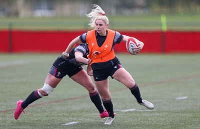 210323 - Wales Women Rugby Training Session - Carys Williams-Morris during a training session ahead of Wales’ opening Women’s 6 Nations match against Ireland