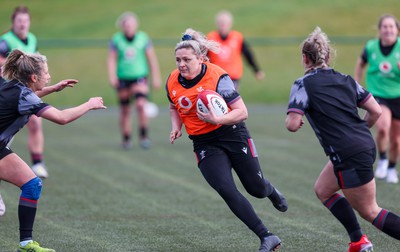 210323 - Wales Women Rugby Training Session - Hannah Bluck during a training session ahead of Wales’ opening Women’s 6 Nations match against Ireland