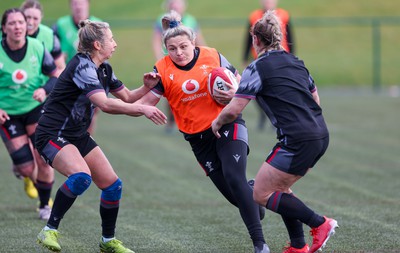 210323 - Wales Women Rugby Training Session - Hannah Bluck during a training session ahead of Wales’ opening Women’s 6 Nations match against Ireland