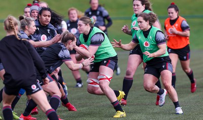 210323 - Wales Women Rugby Training Session - Gwen Crabb during a training session ahead of Wales’ opening Women’s 6 Nations match against Ireland