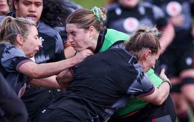 210323 - Wales Women Rugby Training Session - Gwen Crabb during a training session ahead of Wales’ opening Women’s 6 Nations match against Ireland