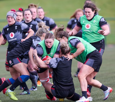 210323 - Wales Women Rugby Training Session - Gwen Crabb during a training session ahead of Wales’ opening Women’s 6 Nations match against Ireland