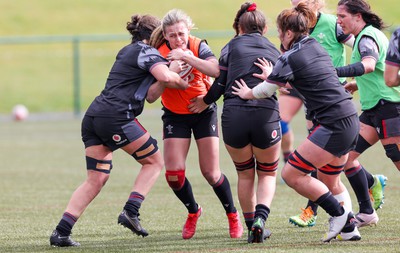 210323 - Wales Women Rugby Training Session - Hannah Jones during a training session ahead of Wales’ opening Women’s 6 Nations match against Ireland