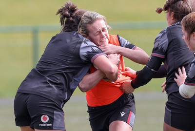 210323 - Wales Women Rugby Training Session - Hannah Jones during a training session ahead of Wales’ opening Women’s 6 Nations match against Ireland