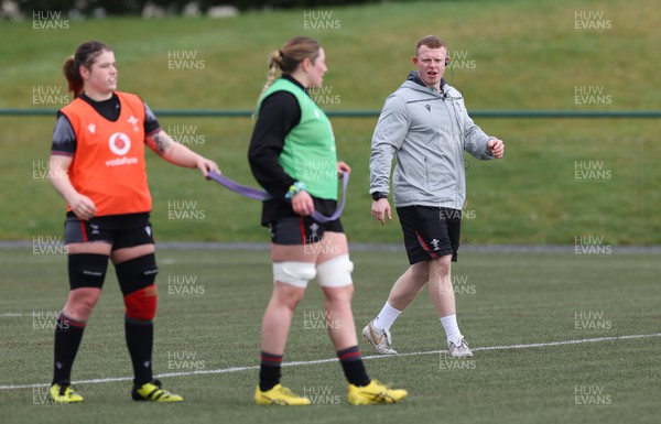 210323 - Wales Women Rugby Training Session - Jamie Cox during a training session ahead of Wales’ opening Women’s 6 Nations match against Ireland