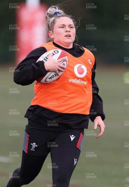 210323 - Wales Women Rugby Training Session -Hannah Bluck during a training session ahead of Wales’ opening Women’s 6 Nations match against Ireland