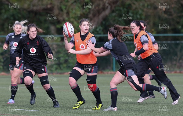 210323 - Wales Women Rugby Training Session - Bethan Lewis during a training session ahead of Wales’ opening Women’s 6 Nations match against Ireland