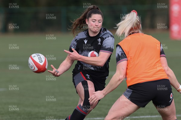 210323 - Wales Women Rugby Training Session - Robyn Wilkins during a training session ahead of Wales’ opening Women’s 6 Nations match against Ireland