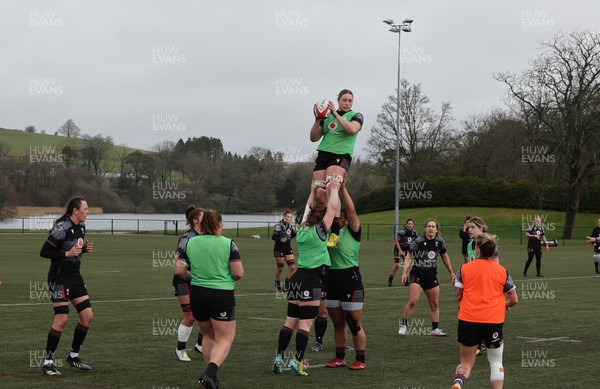 210323 - Wales Women Rugby Training Session - Gwen Crabb during a training session ahead of Wales’ opening Women’s 6 Nations match against Ireland