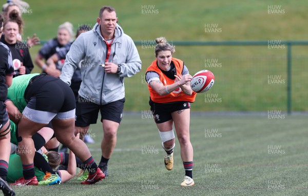 210323 - Wales Women Rugby Training Session - Keira Bevan during a training session ahead of Wales’ opening Women’s 6 Nations match against Ireland