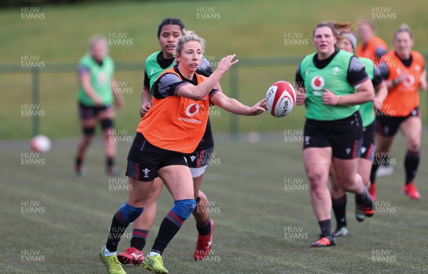 210323 - Wales Women Rugby Training Session - Elinor Snowsill during a training session ahead of Wales’ opening Women’s 6 Nations match against Ireland