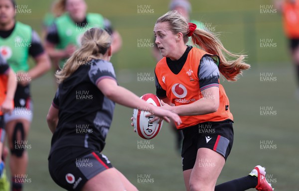 210323 - Wales Women Rugby Training Session - Hannah Jones during a training session ahead of Wales’ opening Women’s 6 Nations match against Ireland
