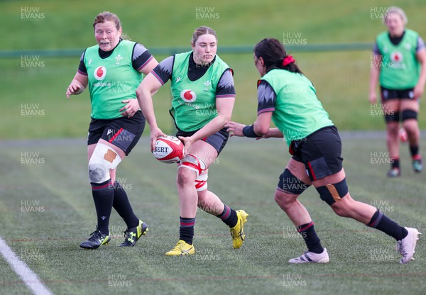 210323 - Wales Women Rugby Training Session - Gwen Crabb during a training session ahead of Wales’ opening Women’s 6 Nations match against Ireland