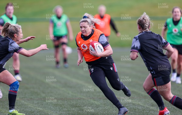 210323 - Wales Women Rugby Training Session - Hannah Bluck during a training session ahead of Wales’ opening Women’s 6 Nations match against Ireland