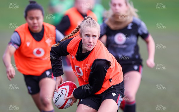 210323 - Wales Women Rugby Training Session - Catherine Richards during a training session ahead of Wales’ opening Women’s 6 Nations match against Ireland