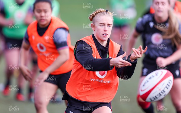 210323 - Wales Women Rugby Training Session - Catherine Richards during a training session ahead of Wales’ opening Women’s 6 Nations match against Ireland