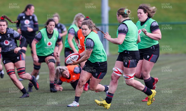 210323 - Wales Women Rugby Training Session - Kat Evans during a training session ahead of Wales’ opening Women’s 6 Nations match against Ireland