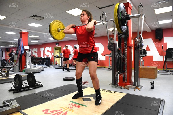 220322 - Wales Women Rugby Gym Session - Natalia John during a gym session