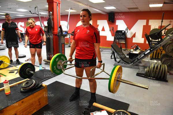 220322 - Wales Women Rugby Gym Session - Siwan Lillicrap during a gym session