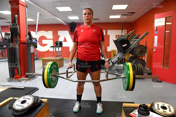 220322 - Wales Women Rugby Gym Session - Kelsey Jones during a gym session
