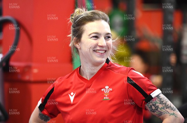 220322 - Wales Women Rugby Gym Session - Keira Bevan during a gym session