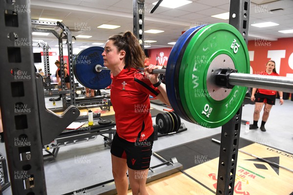 220322 - Wales Women Rugby Gym Session - Robyn Wilkins during a gym session