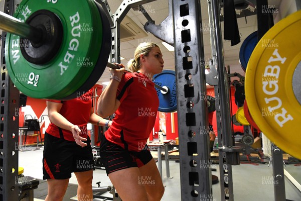 220322 - Wales Women Rugby Gym Session - Elli Norkett during a gym session