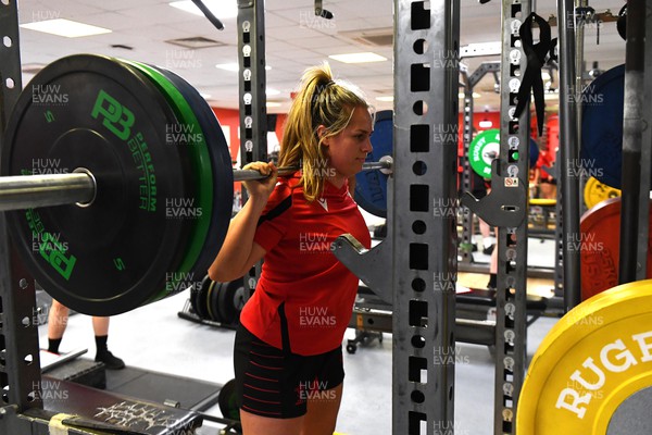 220322 - Wales Women Rugby Gym Session - Emma Swords during a gym session