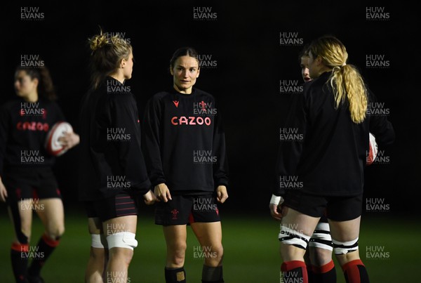 220322 - Wales Women Rugby Training - Alisha Butchers, Jasmine Joyce during training