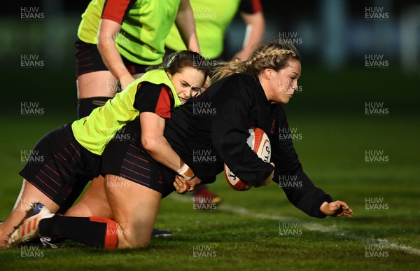 220322 - Wales Women Rugby Training - Kelsey Jones during training