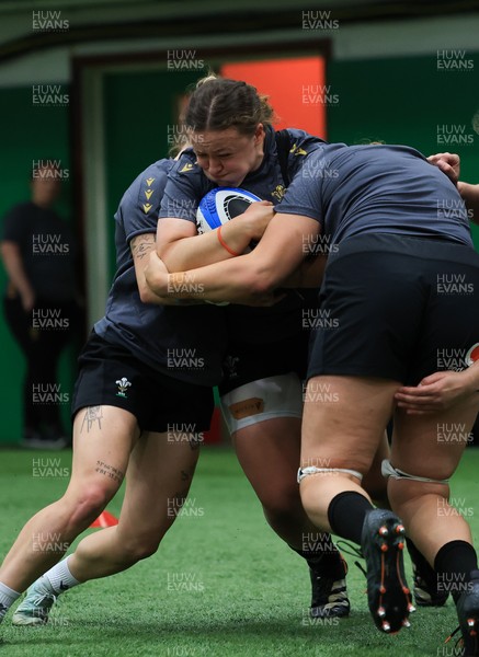 220425 - Wales Women Rugby Training - Lleucu George of Wales during training session ahead of Wales’ final Guinness Women’s Six Nations match against Italy