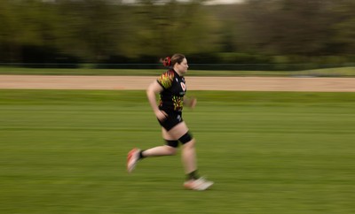 210426 - Wales Women’s Rugby Training - Gwen Crabb during a rugby training session ahead of the Women’s 6 Nation’s match against England
