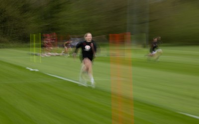210426 - Wales Women’s Rugby Training - Carys Cox during a rugby training session ahead of the Women’s 6 Nation’s match against England