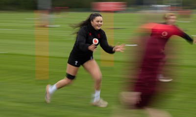 210426 - Wales Women’s Rugby Training - Jorja Aiono during a rugby training session ahead of the Women’s 6 Nation’s match against England