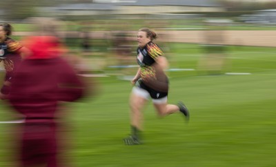 210426 - Wales Women’s Rugby Training - Carys Phillips during a rugby training session ahead of the Women’s 6 Nation’s match against England