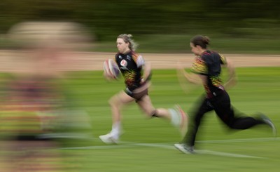 210426 - Wales Women’s Rugby Training - Keira Bevan and Jasmine Joyce during a rugby training session ahead of the Women’s 6 Nation’s match against England