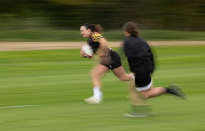 210426 - Wales Women’s Rugby Training - Courtney Keight during a rugby training session ahead of the Women’s 6 Nation’s match against England