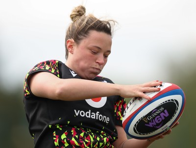 210426 - Wales Women’s Rugby Training - Alisha Joyce during a rugby training session ahead of the Women’s 6 Nation’s match against England