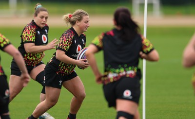 210426 - Wales Women’s Rugby Training - Molly Reardon during a rugby training session ahead of the Women’s 6 Nation’s match against England