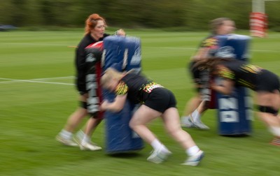 210426 - Wales Women’s Rugby Training - Wales players during a rugby training session ahead of the Women’s 6 Nation’s match against England