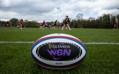 210426 - Wales Women’s Rugby Training - A general view of training with a W6N match ball ahead of the Women’s 6 Nation’s match against England