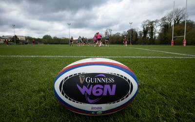 210426 - Wales Women’s Rugby Training - A general view of training with a W6N match ball ahead of the Women’s 6 Nation’s match against England