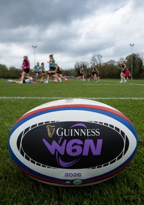 210426 - Wales Women’s Rugby Training - A general view of training with a W6N match ball ahead of the Women’s 6 Nation’s match against England