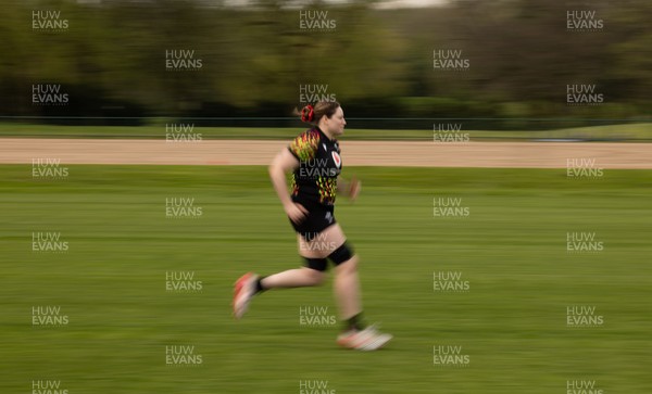 210426 - Wales Women’s Rugby Training - Gwen Crabb during a rugby training session ahead of the Women’s 6 Nation’s match against England