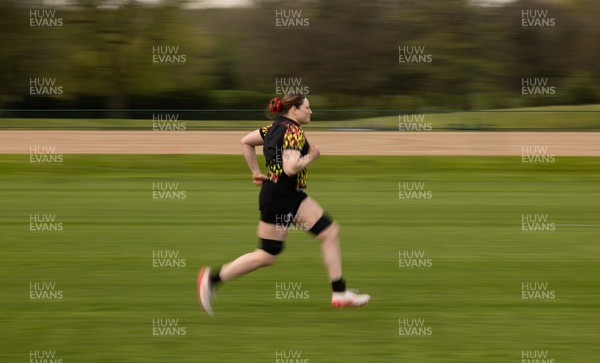 210426 - Wales Women’s Rugby Training - Gwen Crabb during a rugby training session ahead of the Women’s 6 Nation’s match against England