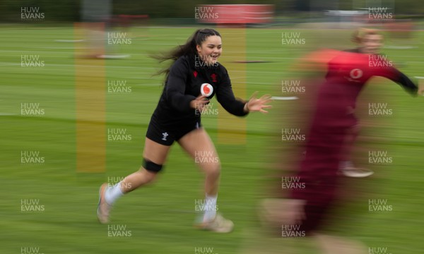 210426 - Wales Women’s Rugby Training - Jorja Aiono during a rugby training session ahead of the Women’s 6 Nation’s match against England