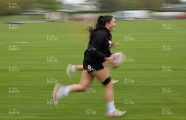 210426 - Wales Women’s Rugby Training - Jorja Aiono during a rugby training session ahead of the Women’s 6 Nation’s match against England